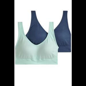 Jockey Women's 2-Pack Seamfree Back Smoothing Bra Blue/Mint -